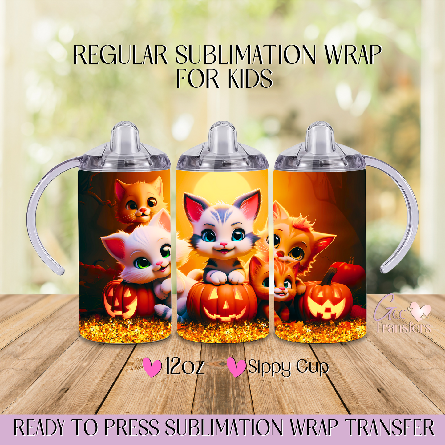 Halloween Adorable Cats - 12oz Regular Sublimation Wrap