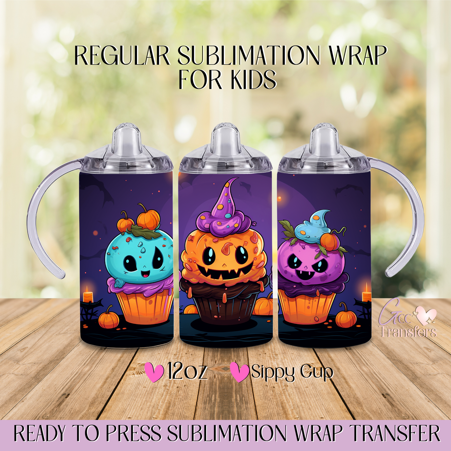 Halloween Cup Cakes - 12oz Regular Sublimation Wrap