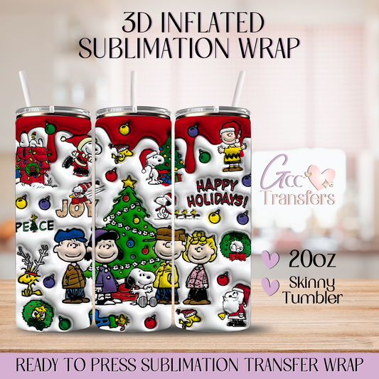 Happy Holidays Charlie - 20oz 3D Inflated Sublimation Wrap