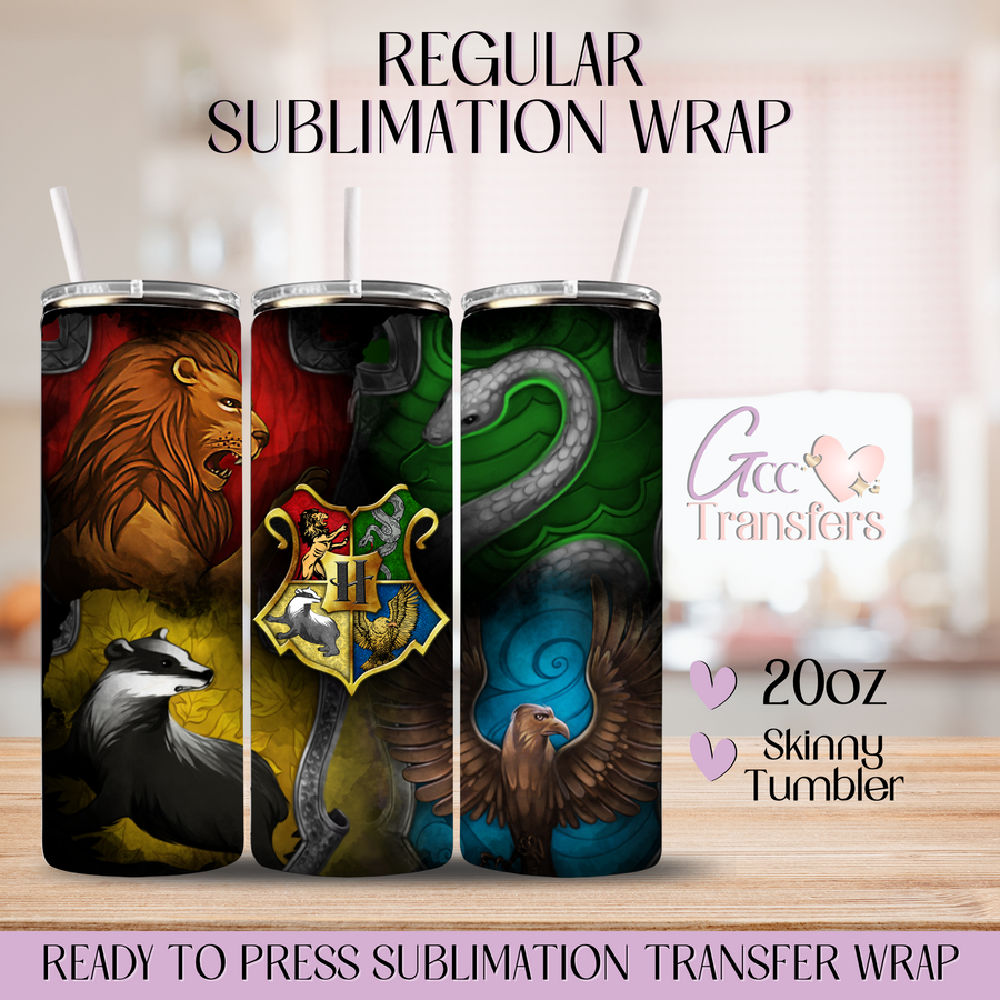 Welcome to the Great Hall 4 Houses - 20oz Regular Sublimation Wrap