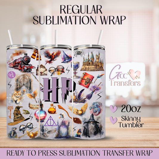 Purple School Wizard - 20oz Regular Sublimation Wrap