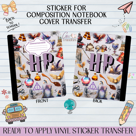 Wizard School Elements - Sticker for Notebook Cover