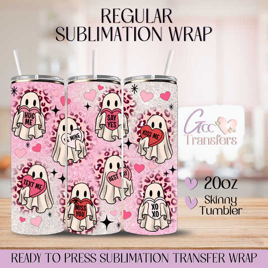 Heart Ghost Spooky Valentine - 20oz Regular Sublimation Wrap