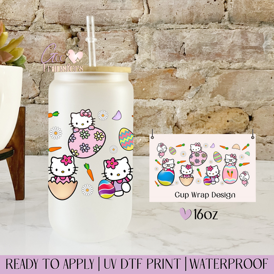 Easter Day Cat Spring - 16oz UV DTF WRAP