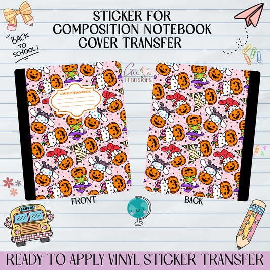 Cute Cat Pumpkins Faces - Sticker for Notebook Cover