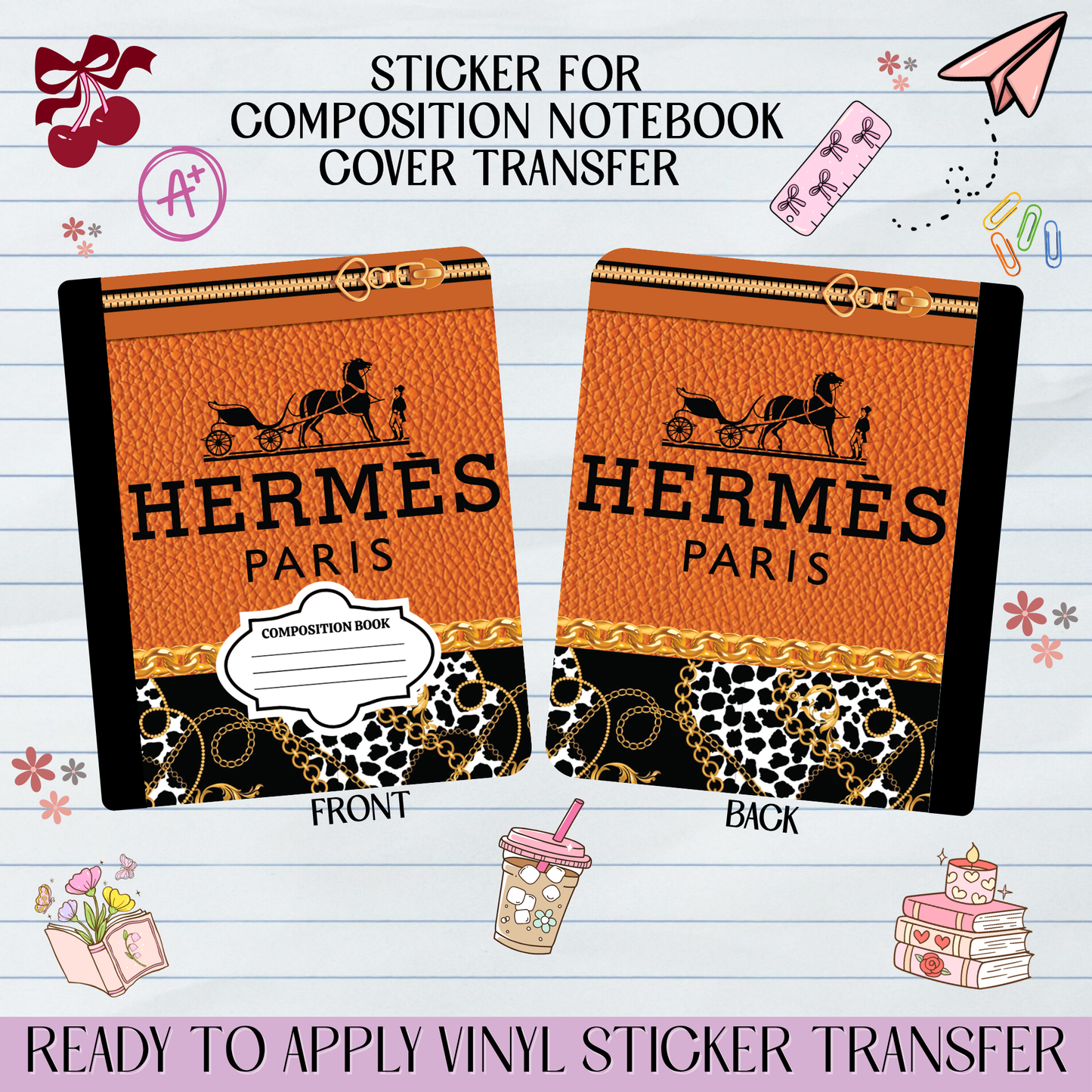 Orange Luxury Purse - Sticker for Notebook Cover