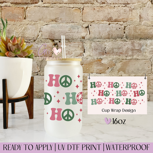 Ho Ho Ho Christmas - 16oz UV DTF WRAP