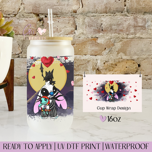 Horror Cartoons Valentine - 16oz UV DTF WRAP