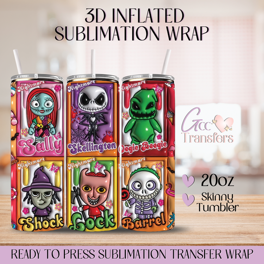 Horror Baby Characters Cards - 20oz 3D Inflated Sublimation Wrap