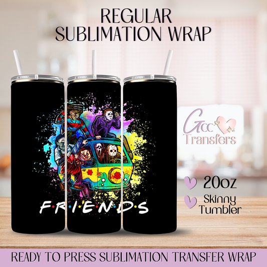 Horror Movie Character Friends - 20oz Regular Sublimation Wrap