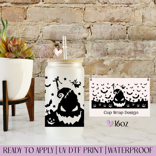 Horror Movie Halloween  - 16oz UV DTF WRAP