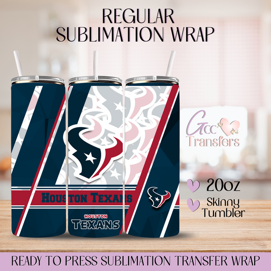 Houston Football Team - 20oz Regular Sublimation Wraps