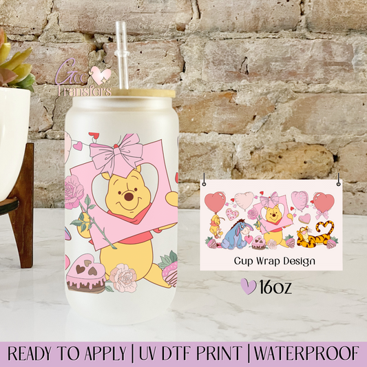 Honey Friends Valentine - 16oz UV DTF WRAP
