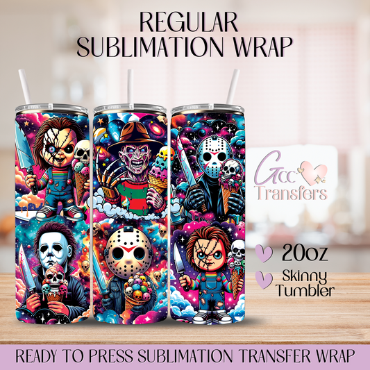 Ice Cream Horror Characters - 20oz Regular Sublimation Wrap