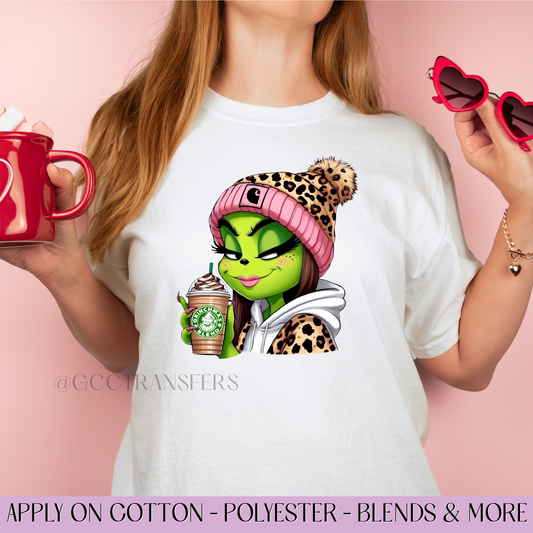 Iced Coffee Boujee Girl Leopard - Full Color DTF Transfer