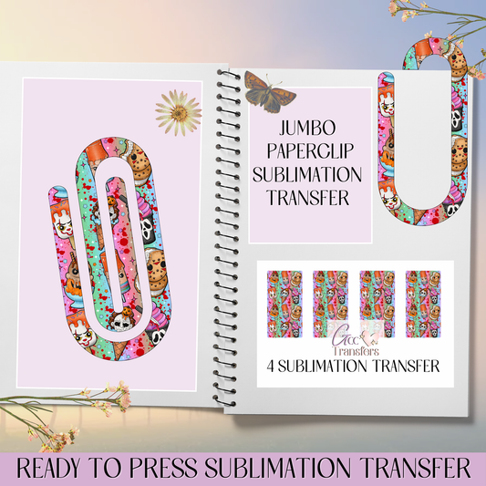 Ice Cream Horror Characters - Jumbo Paperclip Sublimation Transfer