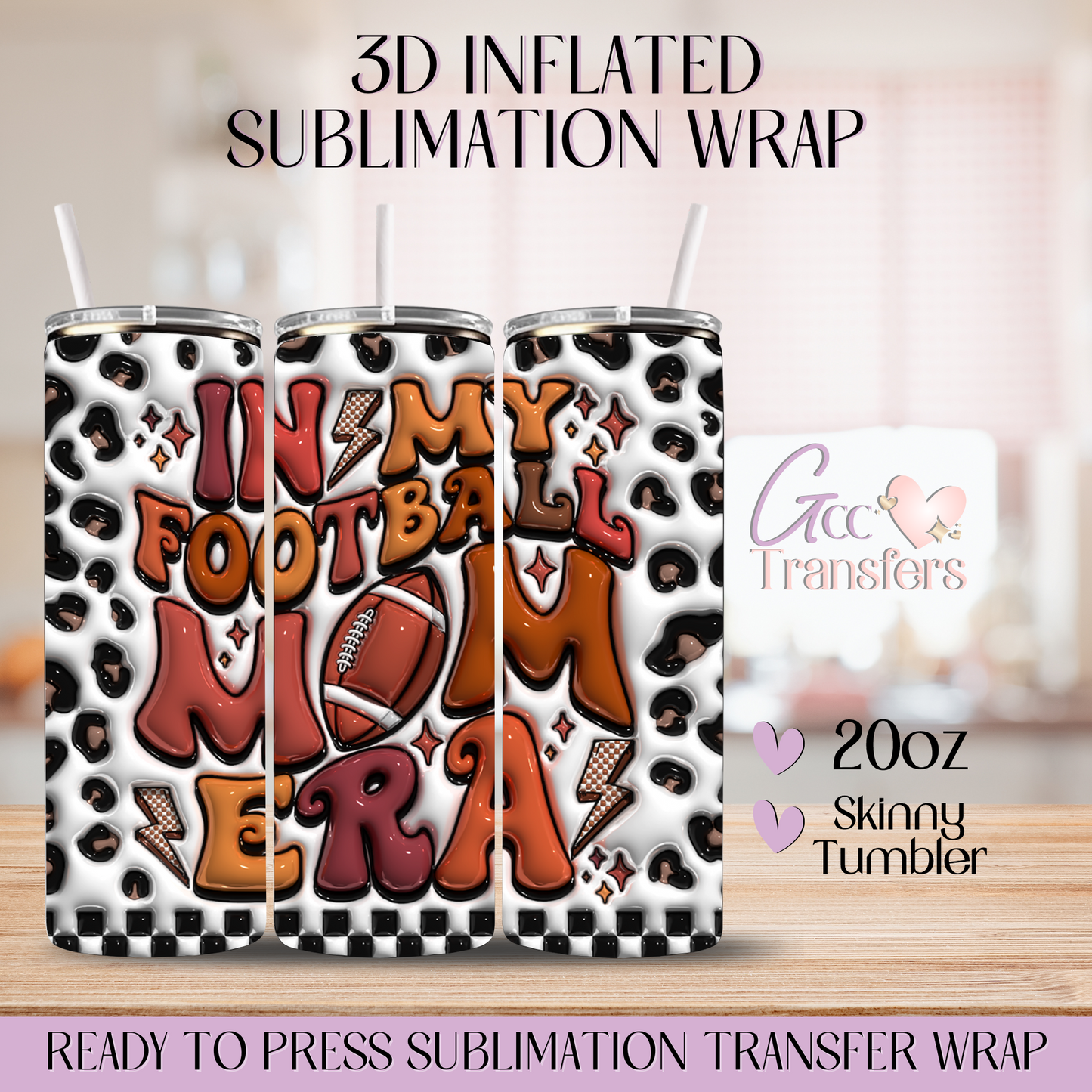 In My Football Mom Era - 20oz 3D Inflated Sublimation Wrap