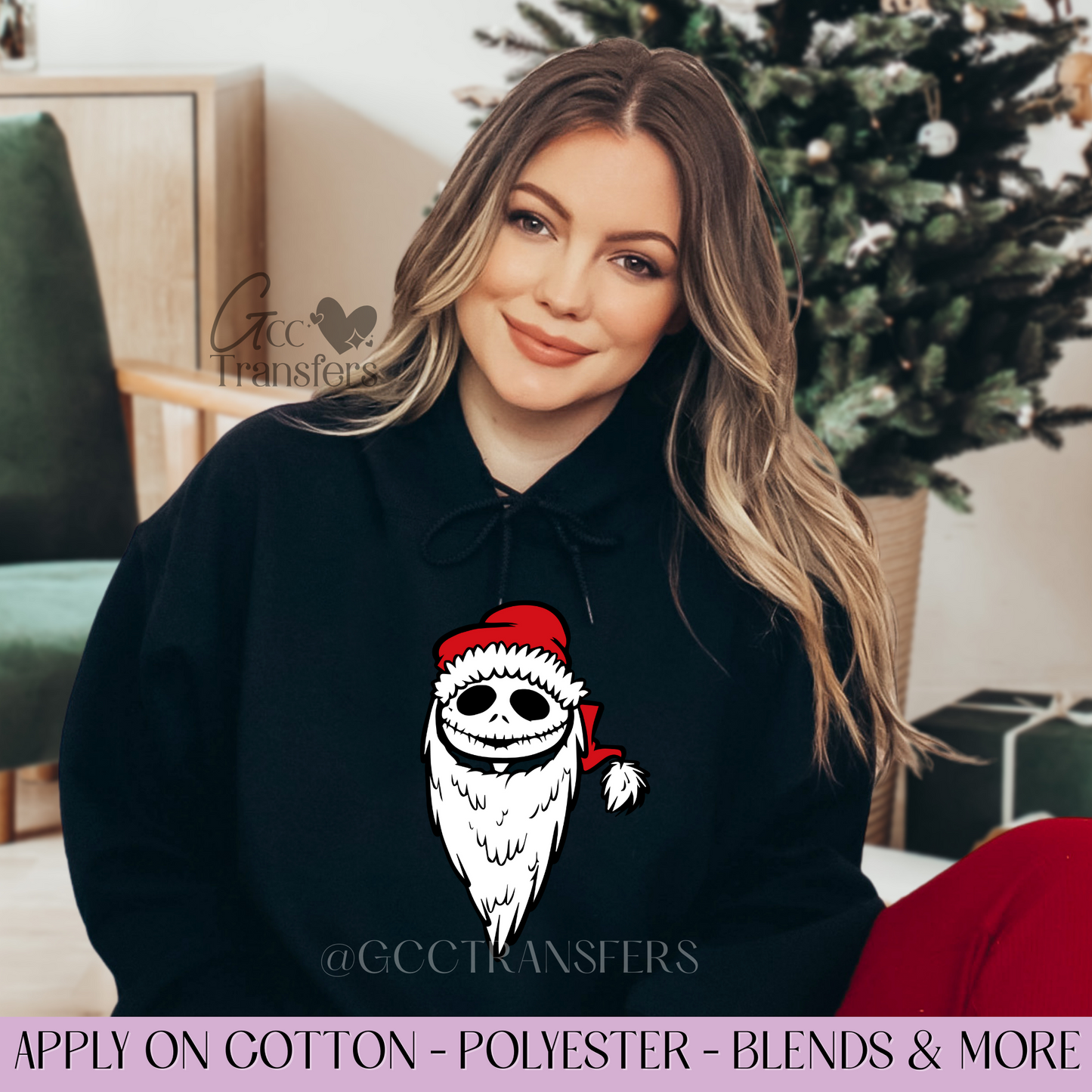 Jack Christmas Hat - Full Color DTF Transfer