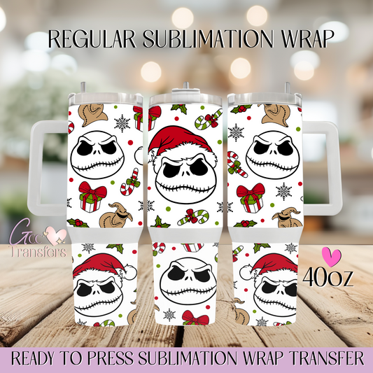Midnight Scrolls Face Christmas - 40oz Regular Sublimation Wrap