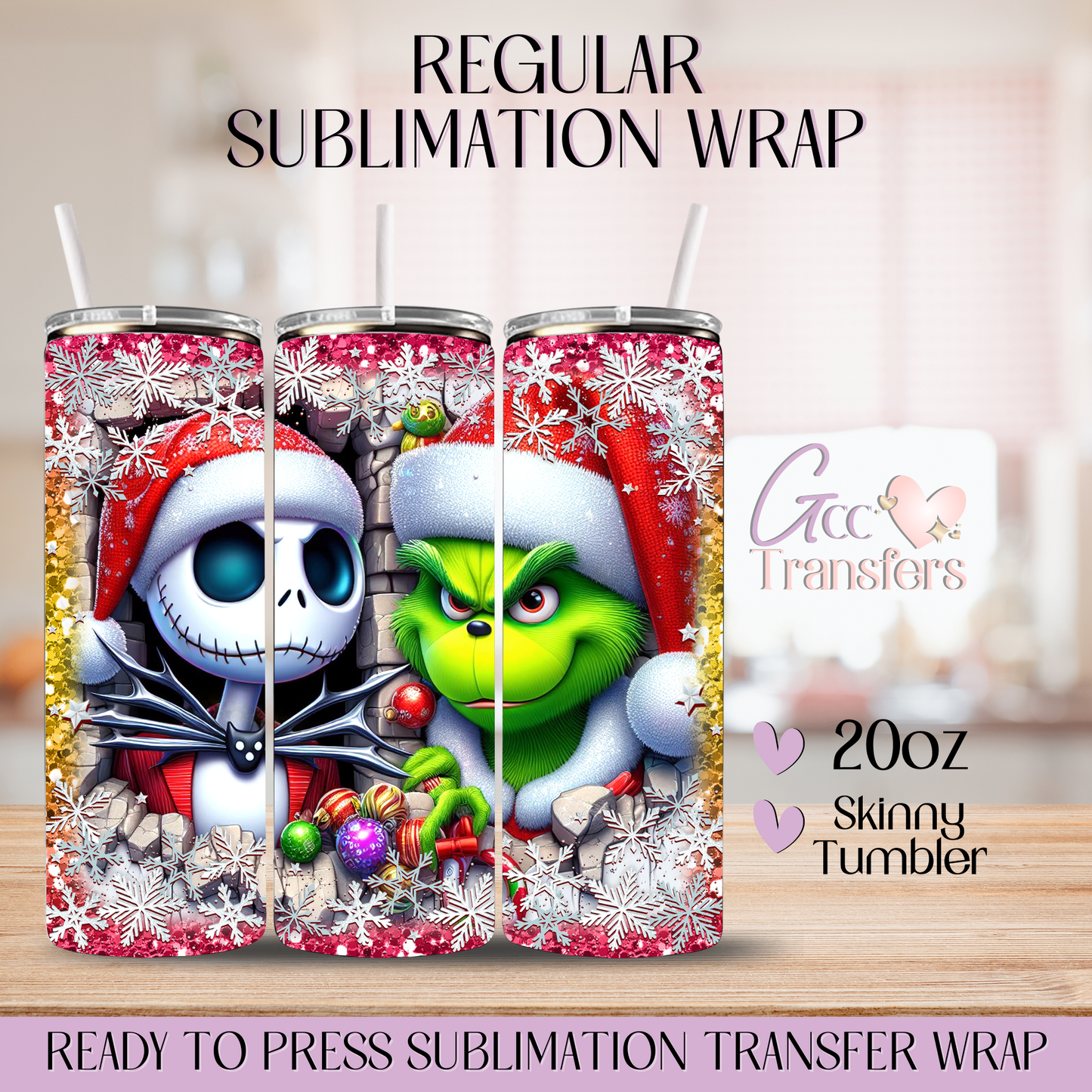 Jack Grinch Christmas Frame - 20oz Regular Sublimation Wrap
