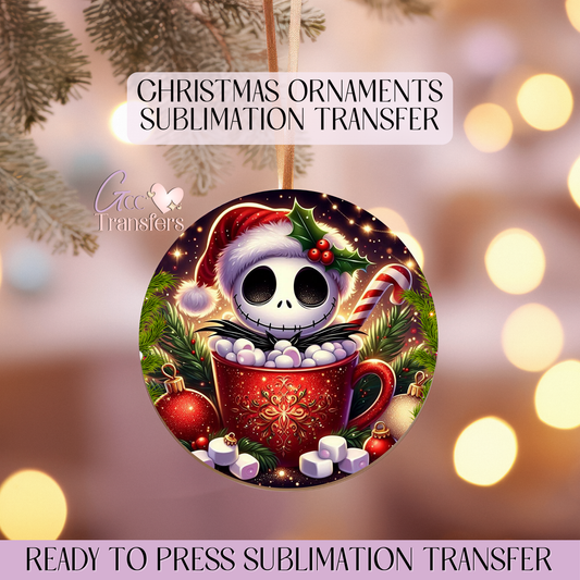 Jack Hot Chocolate - 3" Ornament Sublimation Transfer