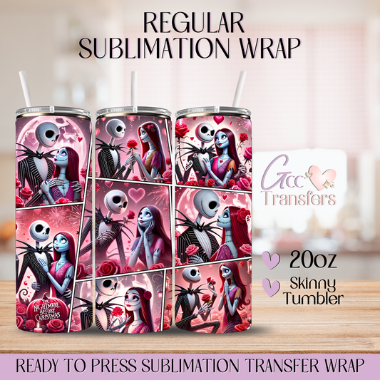 Character Horror Collage Valentine Story - 20oz Regular Sublimation Wrap
