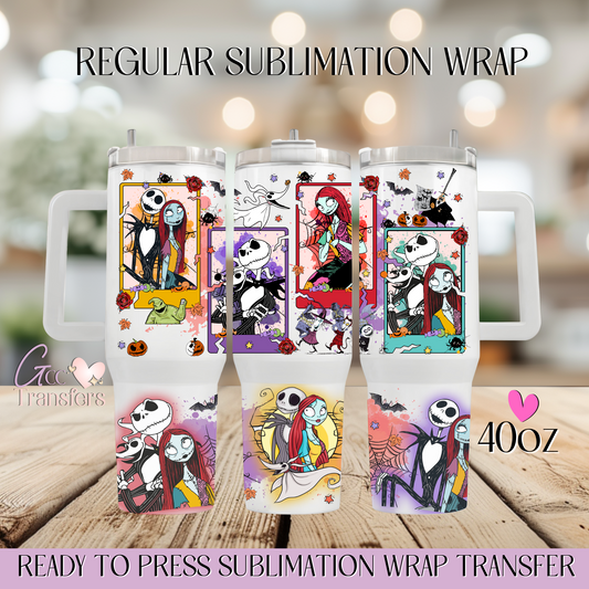 Spooky Love Cards Halloween Colorful - 40oz Regular Sublimation Wrap
