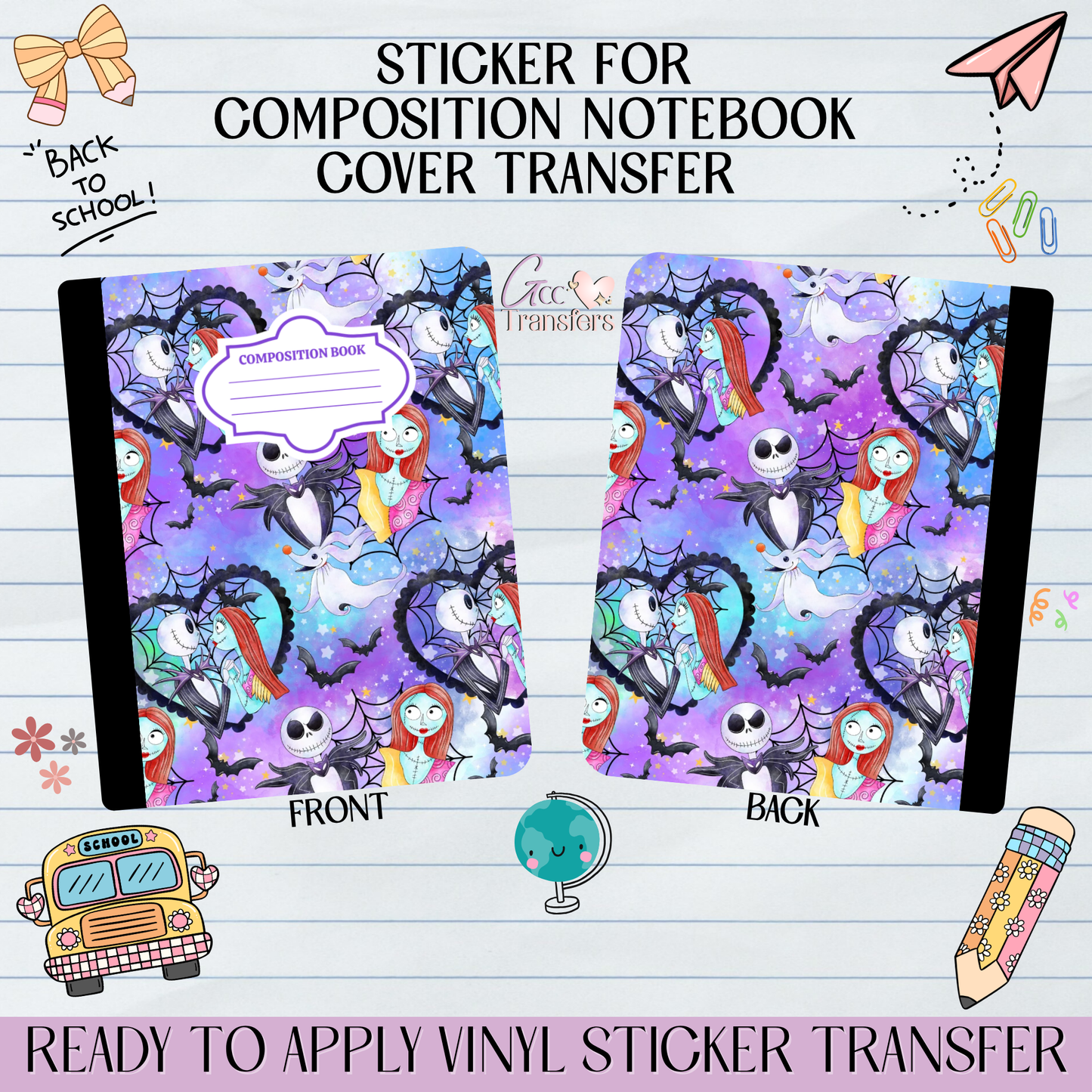 Halloween Love in the Shadows - Sticker for Notebook Cover