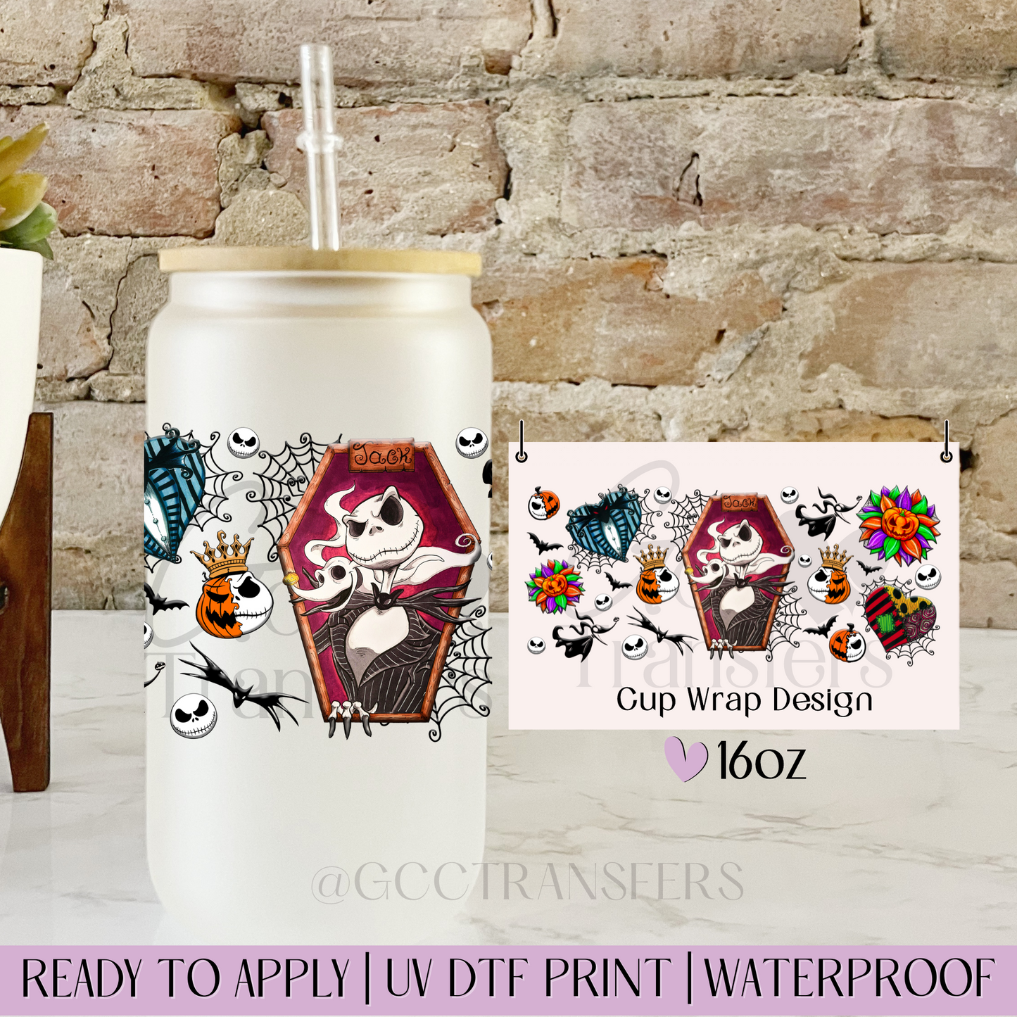 Horror Character Grave Halloween - 16oz UV DTF WRAP