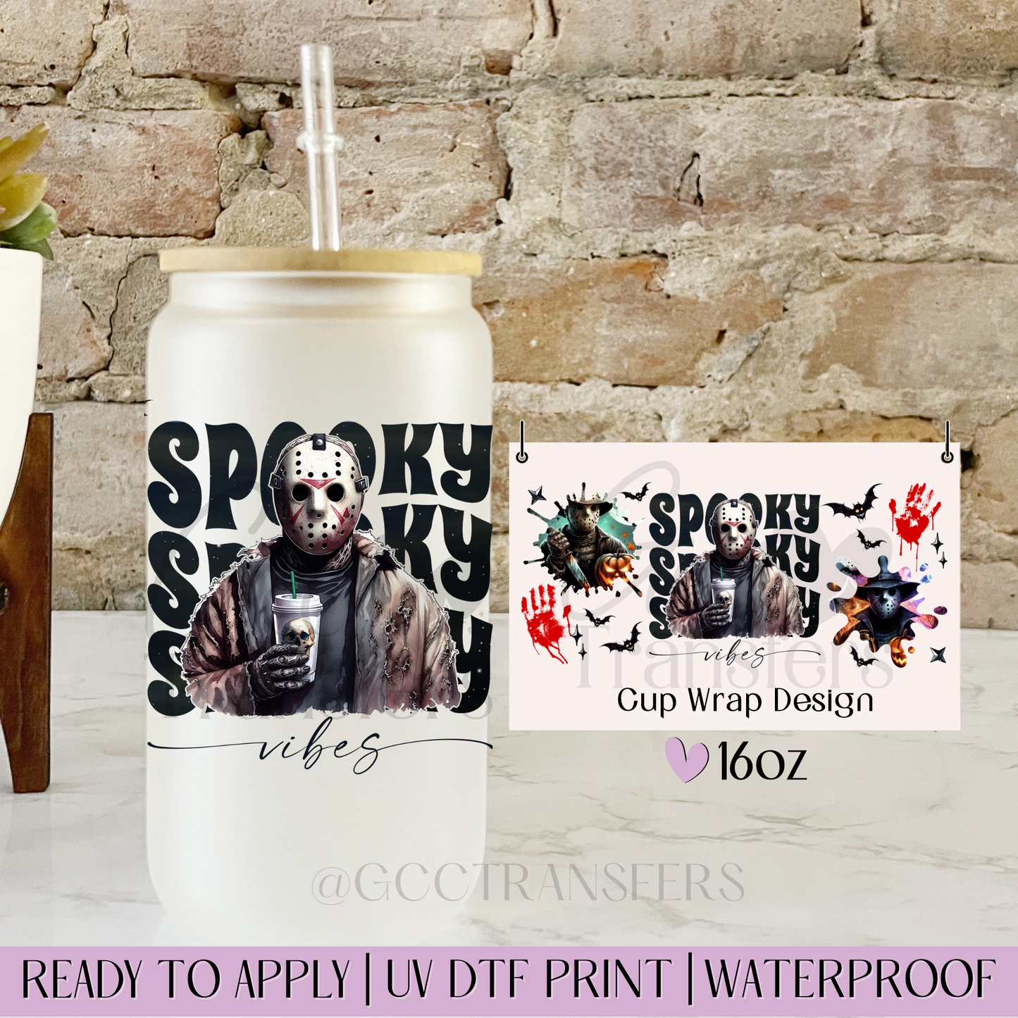 Jason Spooky Vibes Coffee - 16oz UV DTF WRAP
