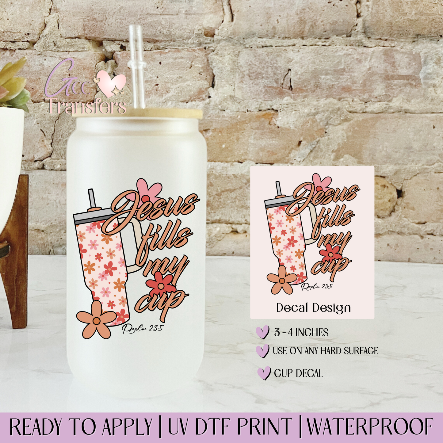 Jesus Fills My Cup - Decal UVDTF