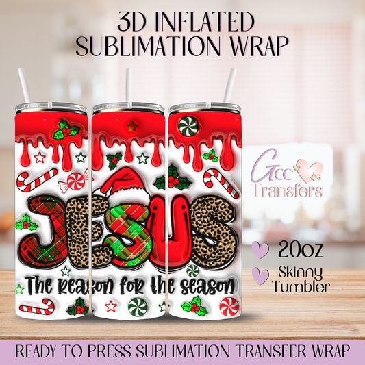 Jesus The Reason for The Season - 20oz 3D Inflated Sublimation Wrap
