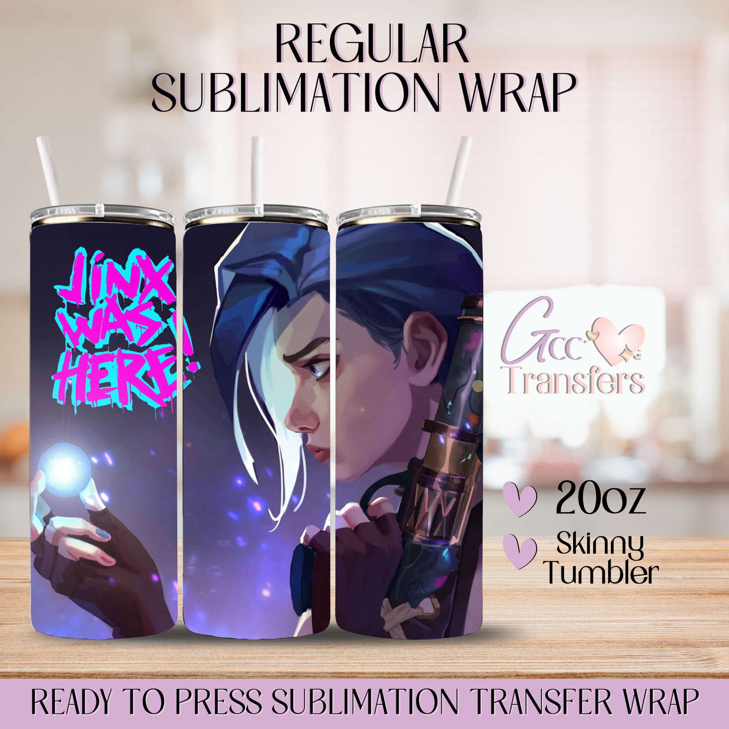 Jinx Video Game Character - 20oz Regular Sublimation Wrap