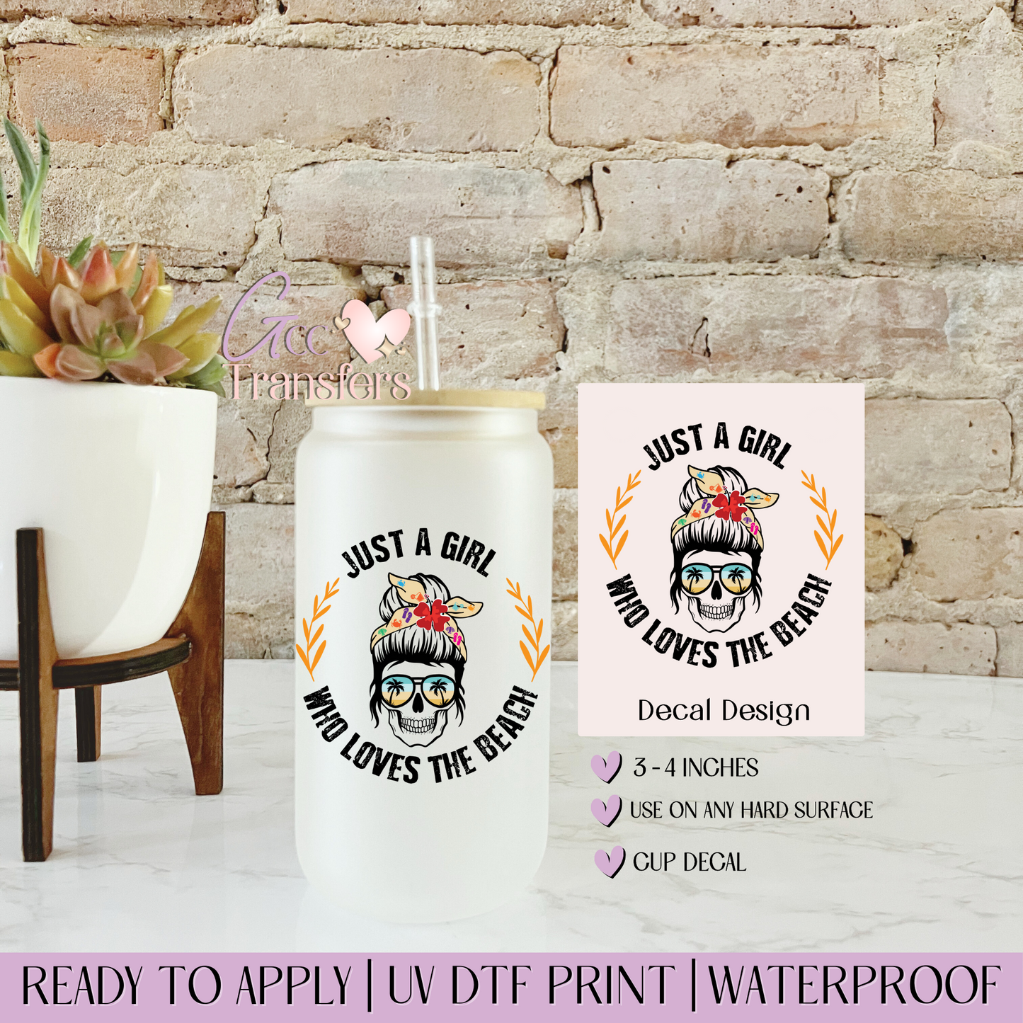 Just a Girl Who Loves the Beach - Decal UVDTF