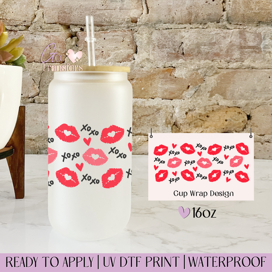 Kisses Lips XoXo- 16oz UV DTF WRAP
