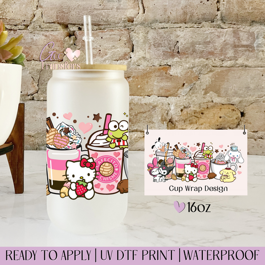 Cat Cafecito y Chisme- 16oz UV DTF WRAP