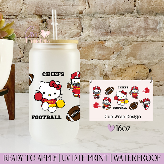 Cat Chiefs Football- 16oz UV DTF WRAP