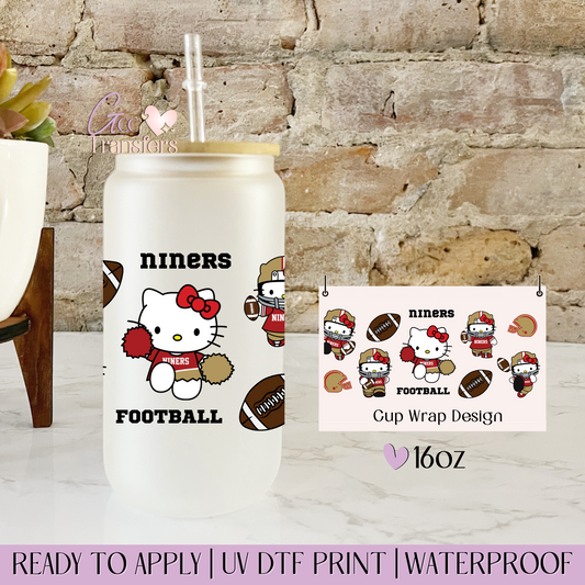 Cat Niners Football- 16oz UV DTF WRAP