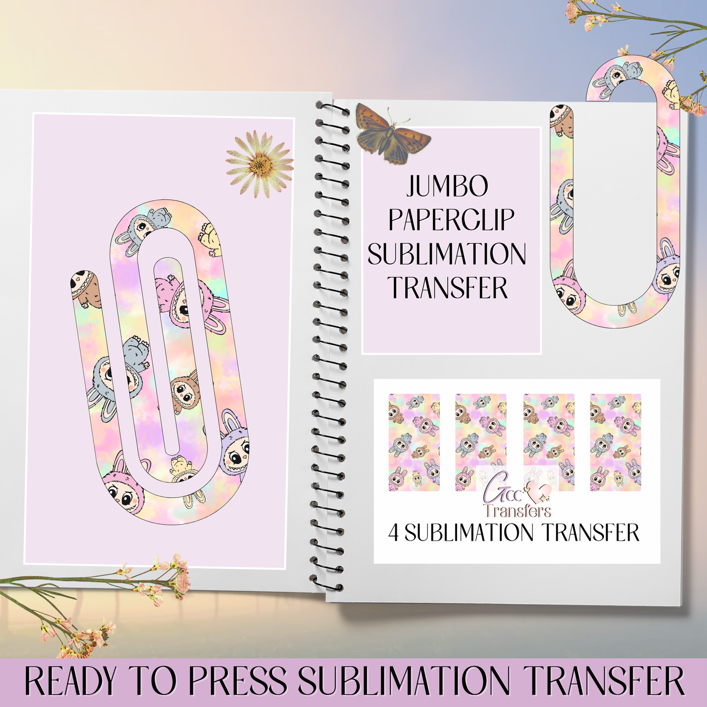 Monsters Cartoons Trending - Jumbo Paperclip Sublimation Transfer