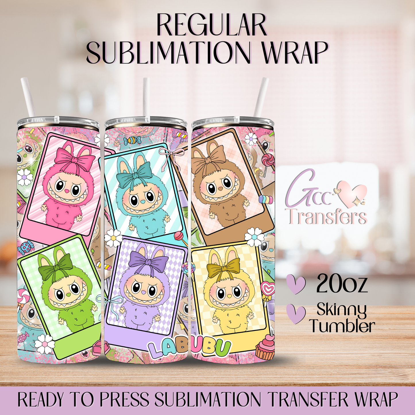 Tarot Trending Cartoon Monster - 20oz Regular Sublimation Wrap