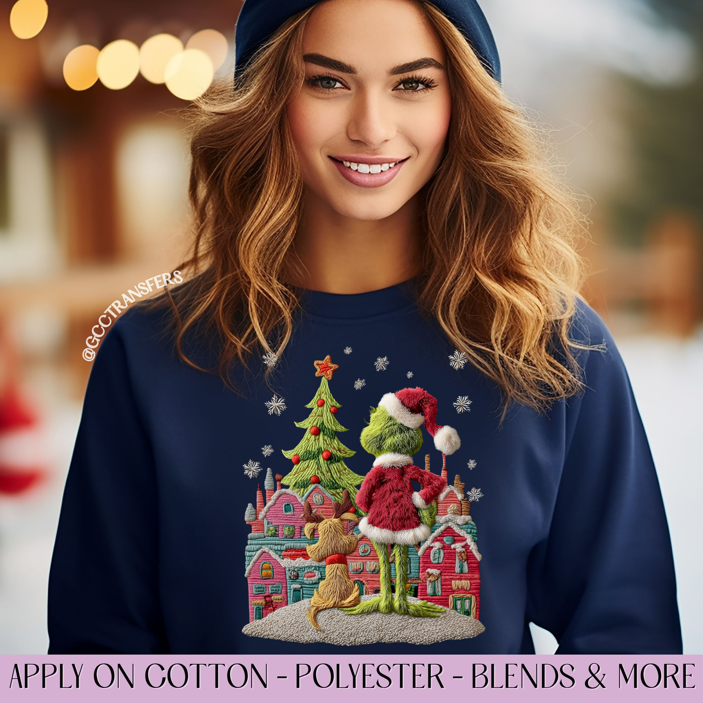 Latch Hook Grinch Crochet Yarn - Full Color DTF Transfer