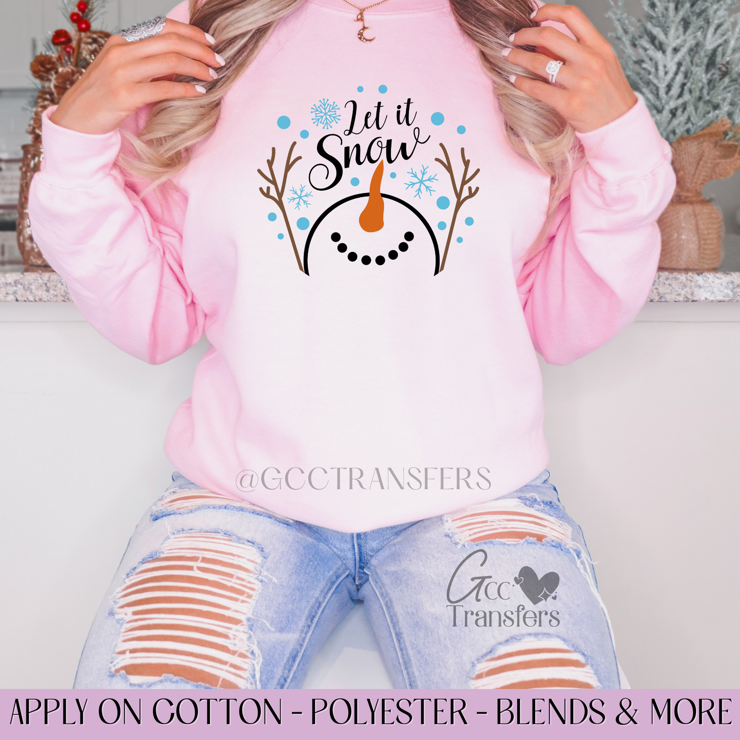 Let it Snow Snowman - Full Color DTF Transfer