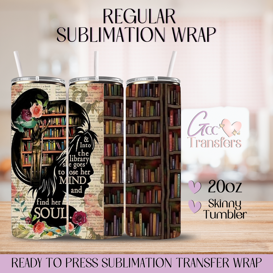 Library Mind Girl - 20oz Regular Sublimation Wrap