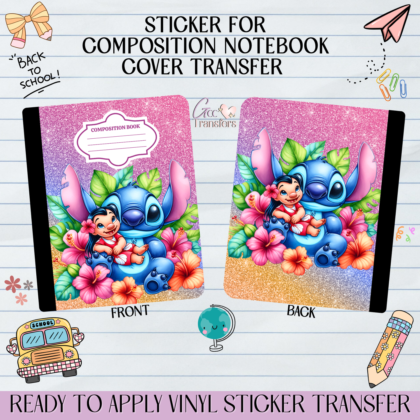 Blue Alien with Friend Hugging - Sticker for Notebook Cover