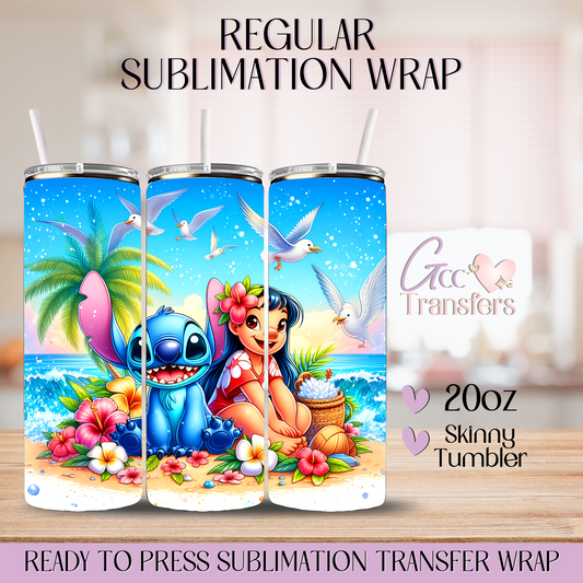 Summer Beach Alien Character & Friend - 20oz Regular Sublimation Wrap