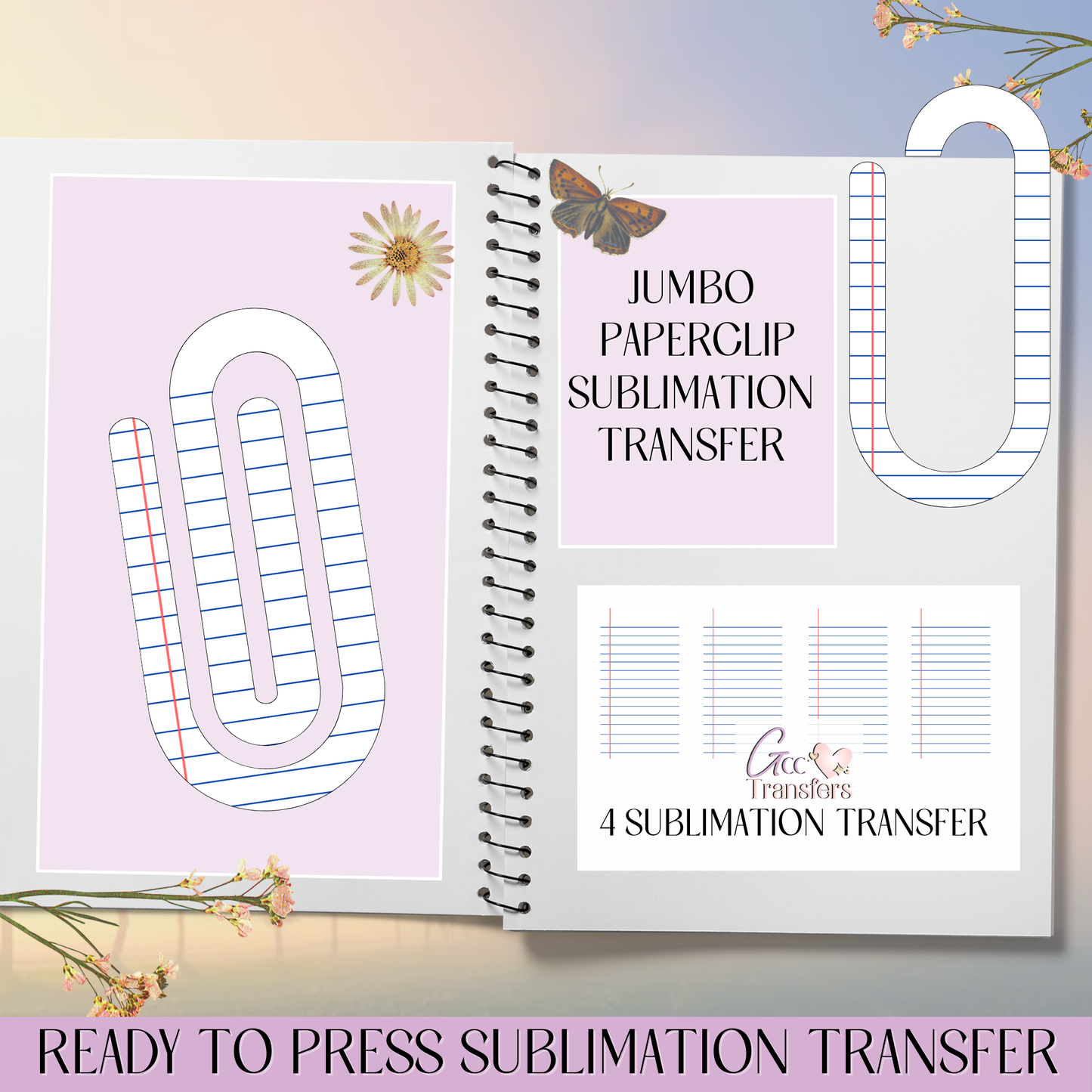 Lined Notebook - Jumbo Paperclip Sublimation Transfer
