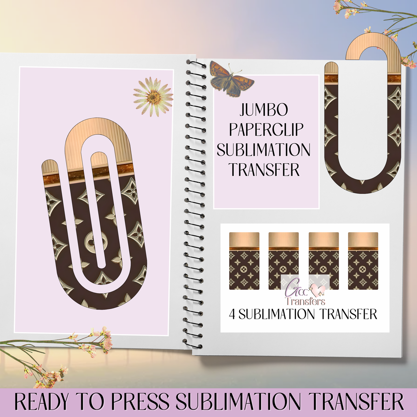 Luxury Brown Pattern - Jumbo Paperclip Sublimation Transfer