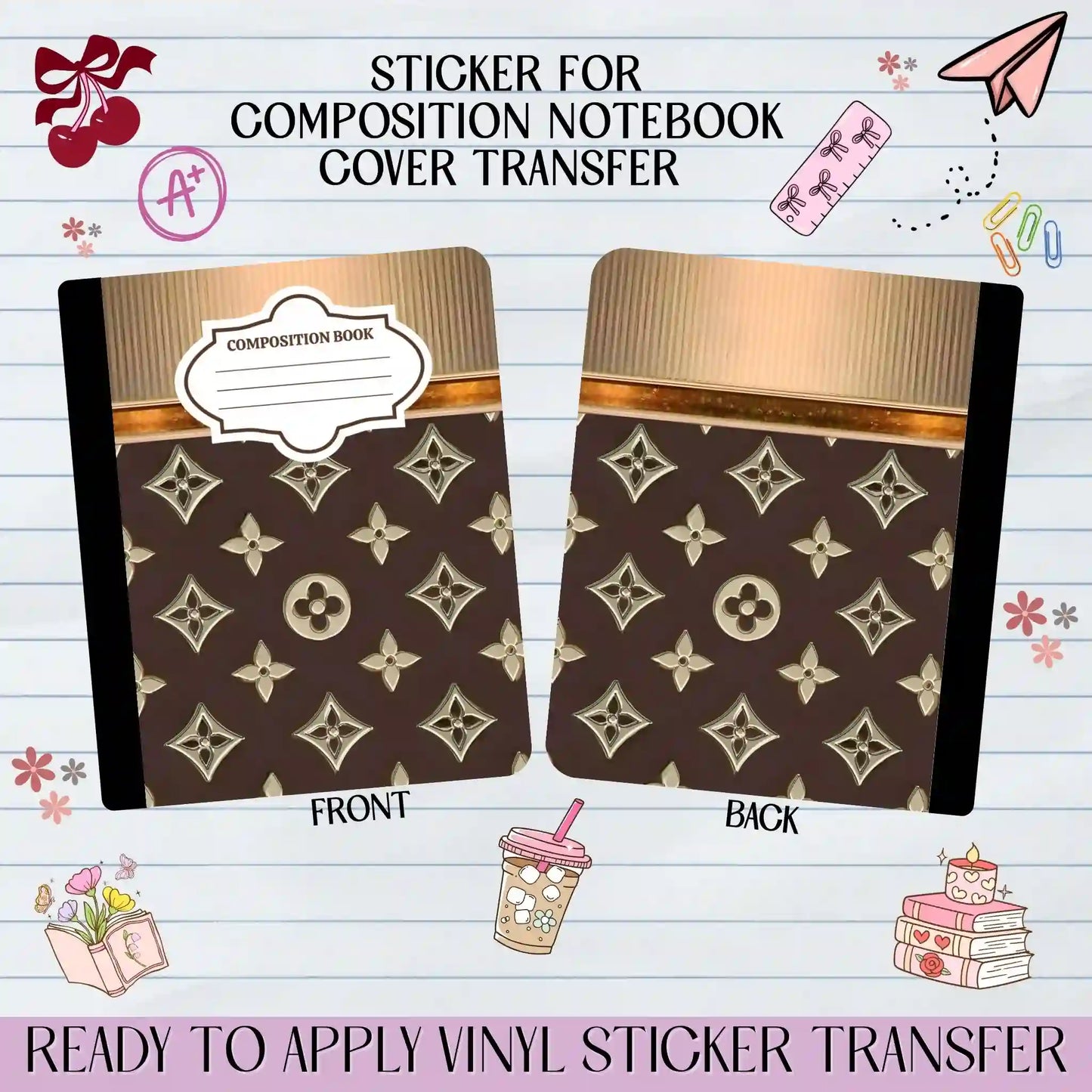 Girly Purse Fashion Brown - Sticker for Notebook Cover