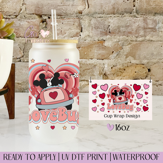 Love Bug Mice Couple  - 16oz UV DTF WRAP