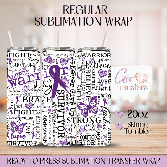 Lupus Warrior Awareness - 20oz Regular Sublimation Wrap